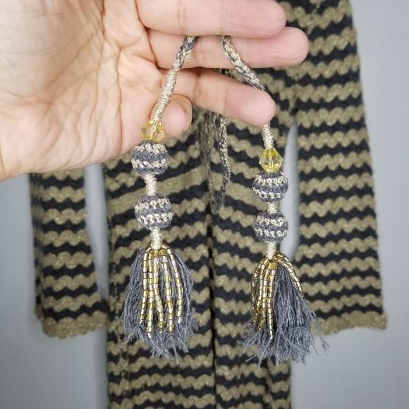 CALYPSO ST BARTH Rigma Cashmere Sweater Dress Women's XS Grey Chevron Boho Tunic - Picture 7 of 14